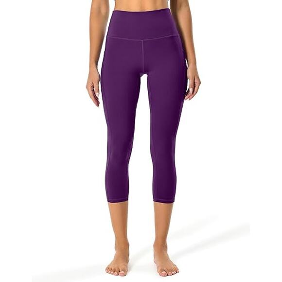 Colorfulkoala Capri Leggings Womens S Purple High Waisted Pocket Yoga Athleisure - Picture 1 of 13